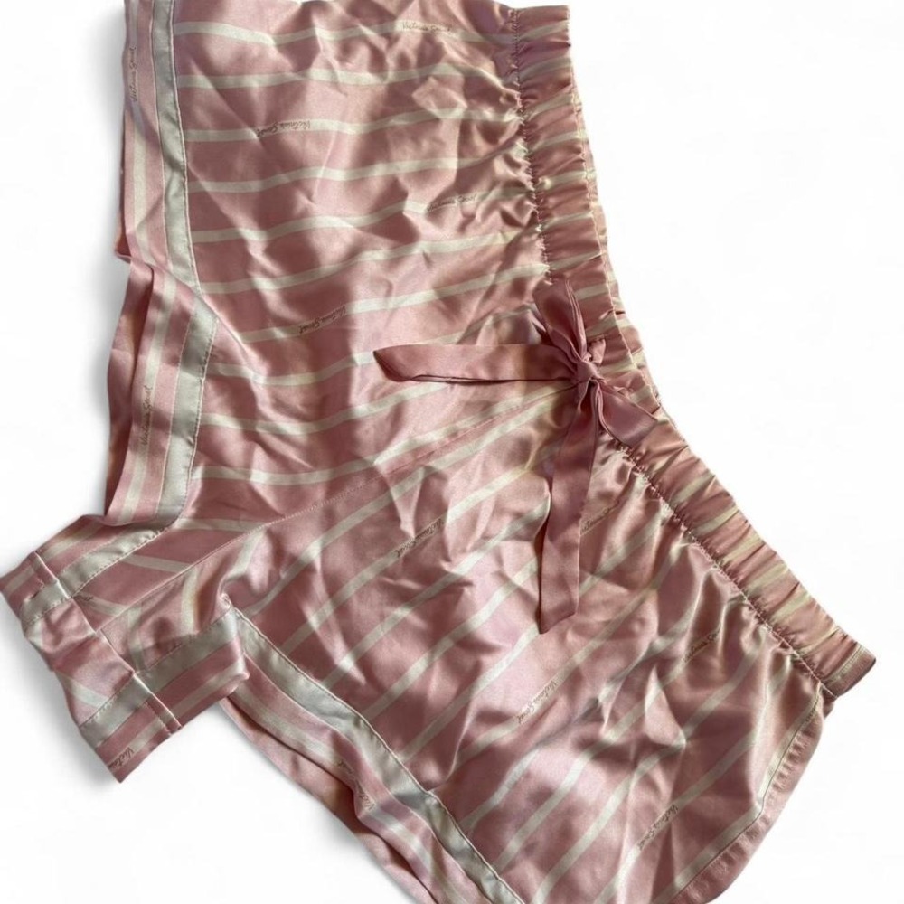 Pink‎ stripe satin Victoria's Secret loungewear shorts